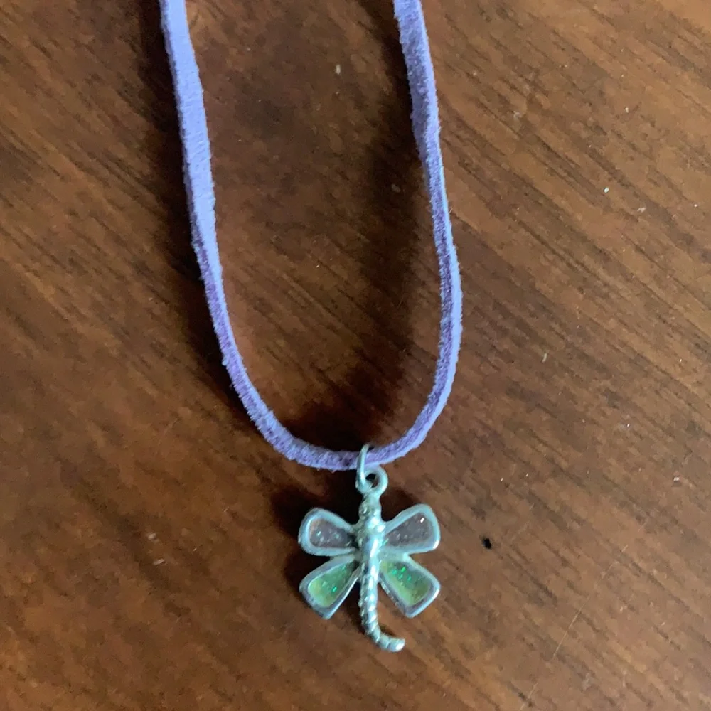 Girls’ Suede Chain Dragonfly Adjustable Necklace